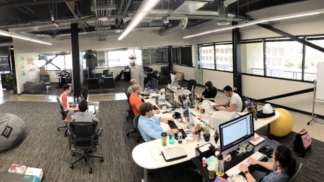 HireAHelper office and employees working at their desks