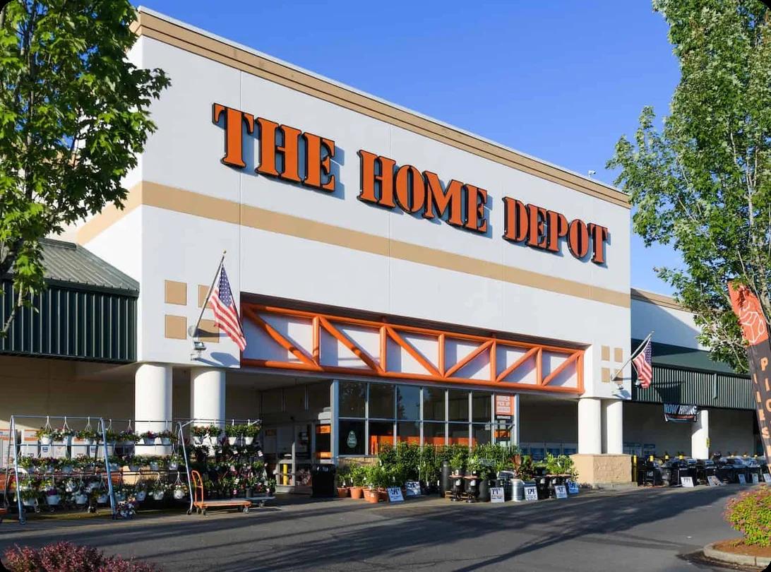 A view of the Home Depot sign above one of its stores