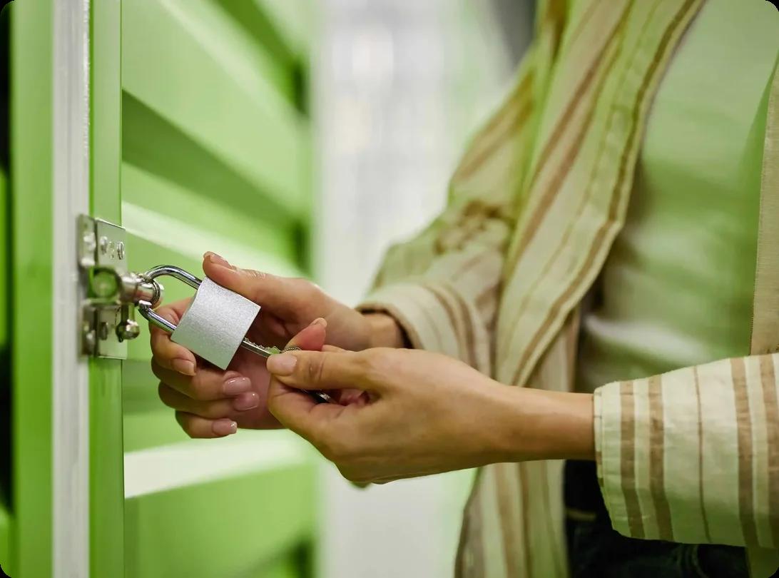 Person accessing storage unit