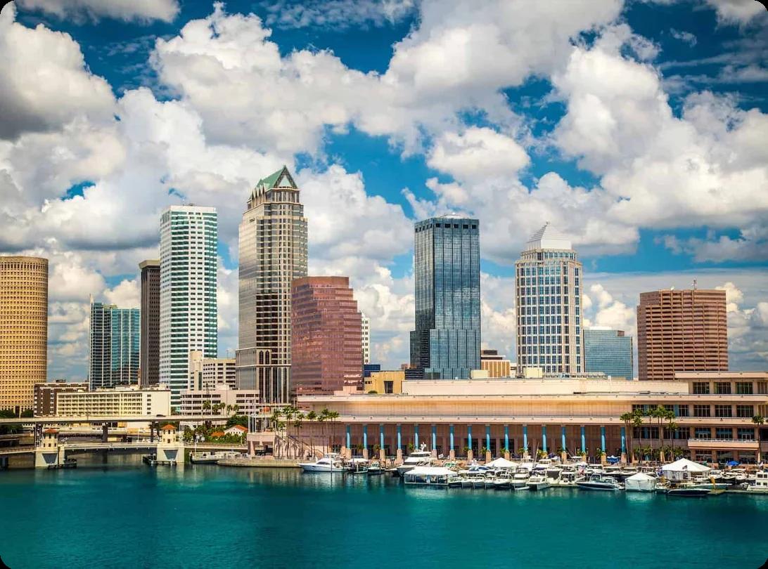 a view of downtown Tampa, FL's skyline