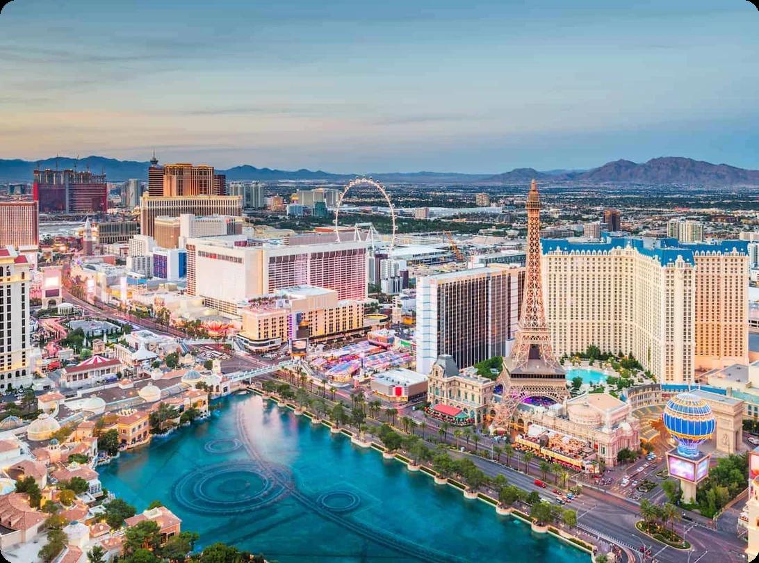 a view of the strip in Las Vegas
