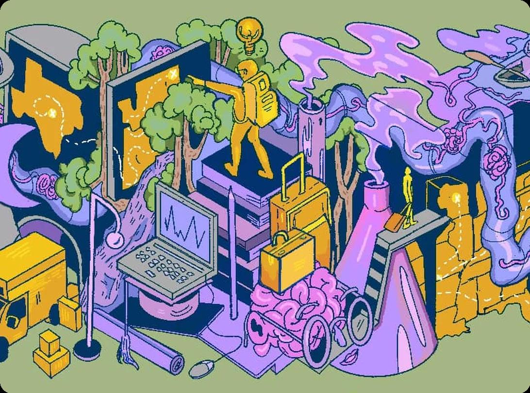 A mix of brains and science cartoon image