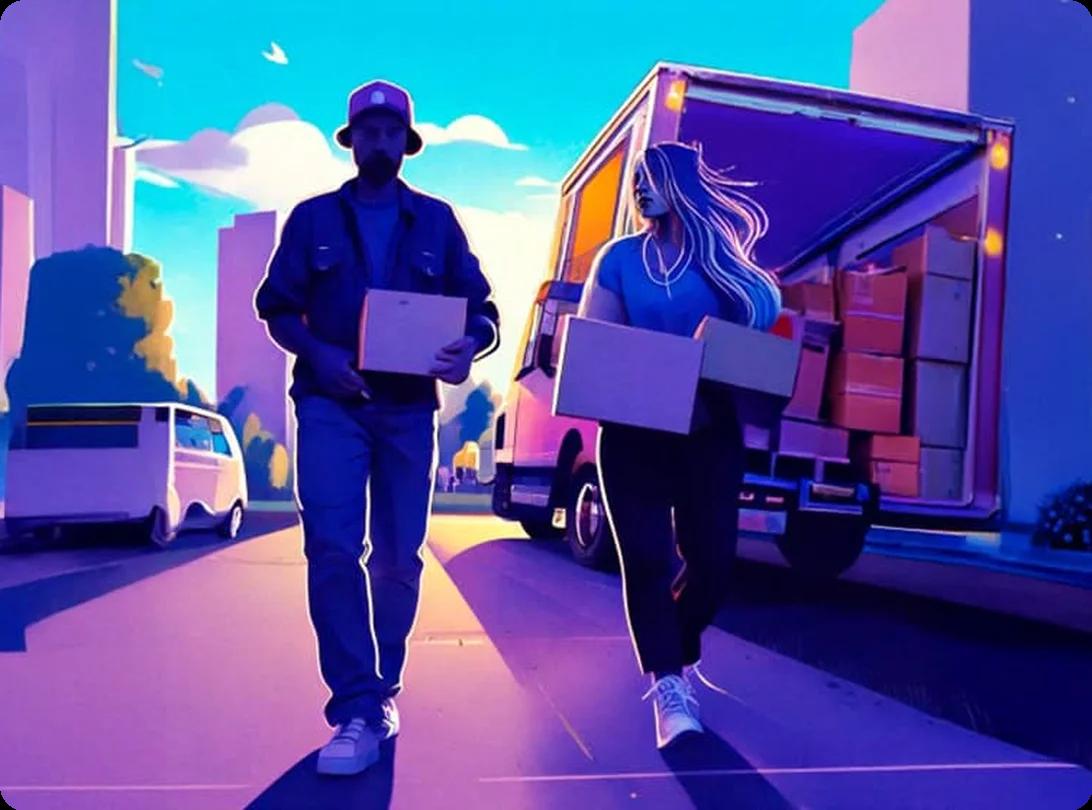 Young people walking down the street