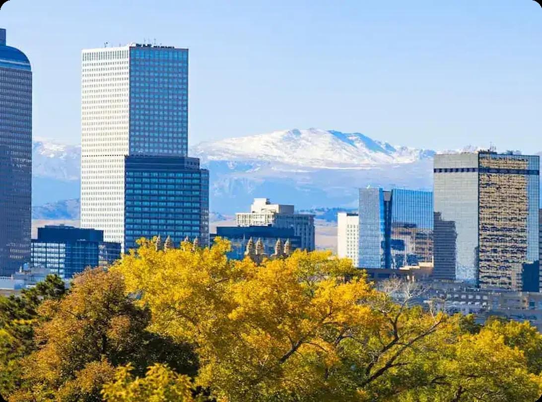 Denver, Mile High City. Rocky Mountains.