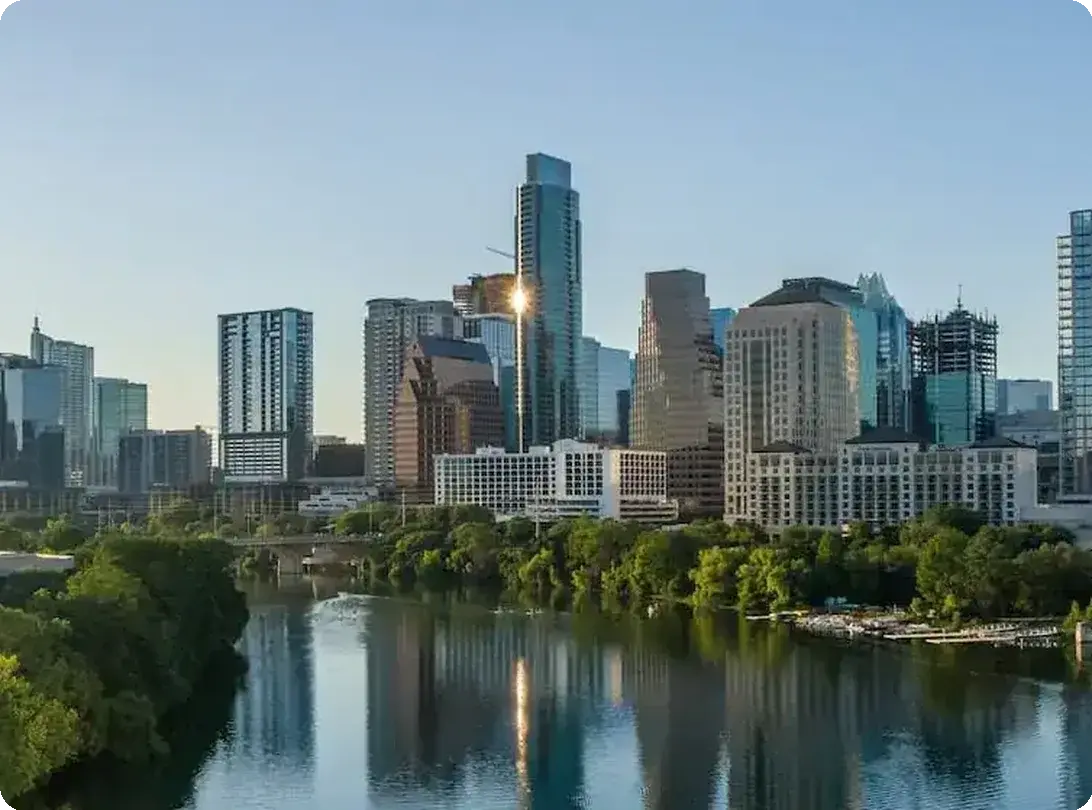 Downtown Austin skyline along the river