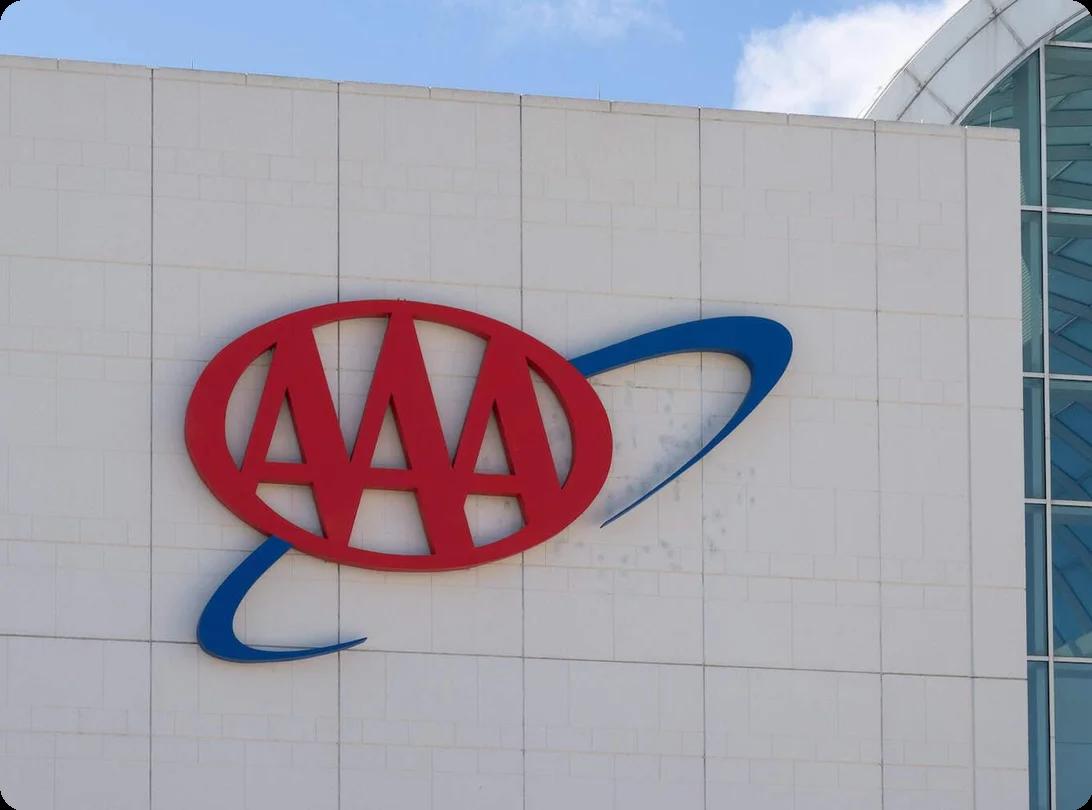The AAA logo set on the side of a AAA-affiliated building
