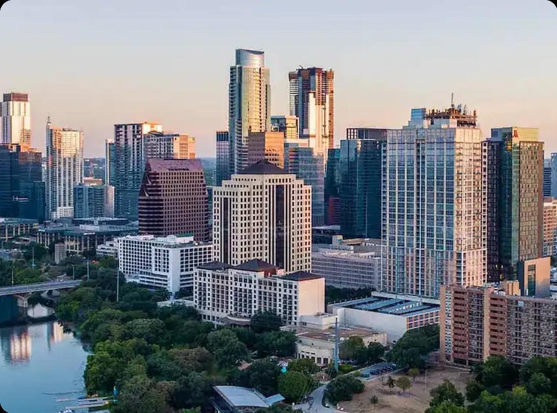 Austin Texas Skyline at Morning Golden Hour