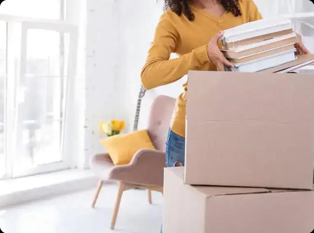 College student moving into a dorm