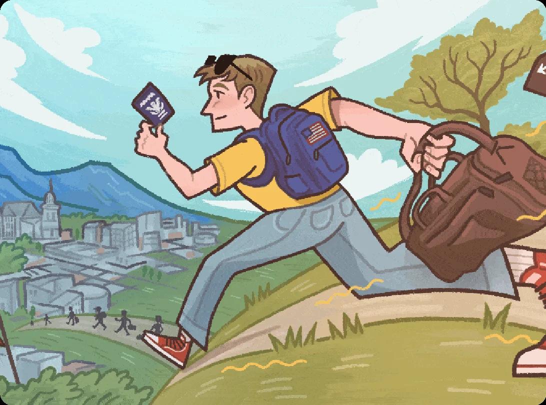 A man running to Mexico
