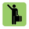 Man with briefcase waving