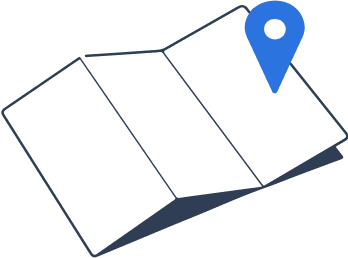 Map with a location marker icon