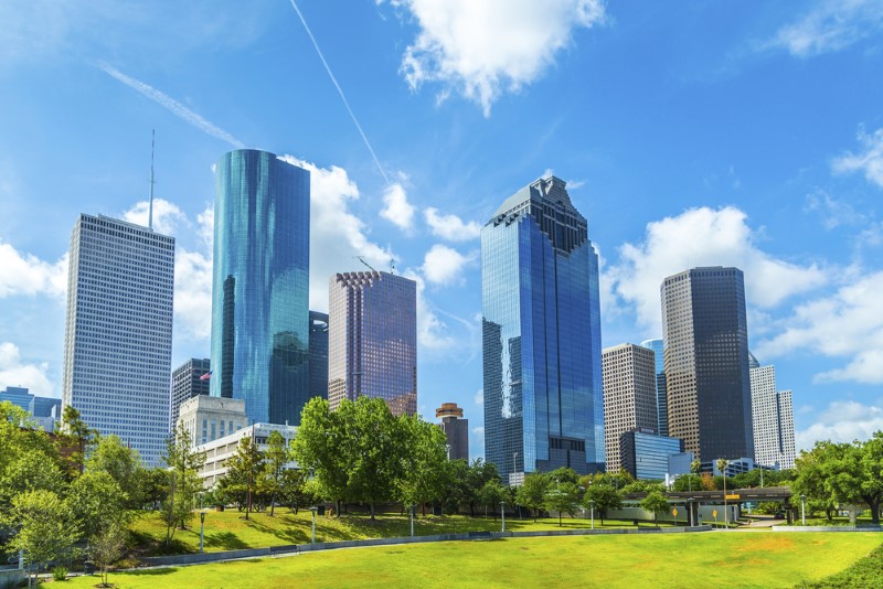 A clear summer day in Houston, TX