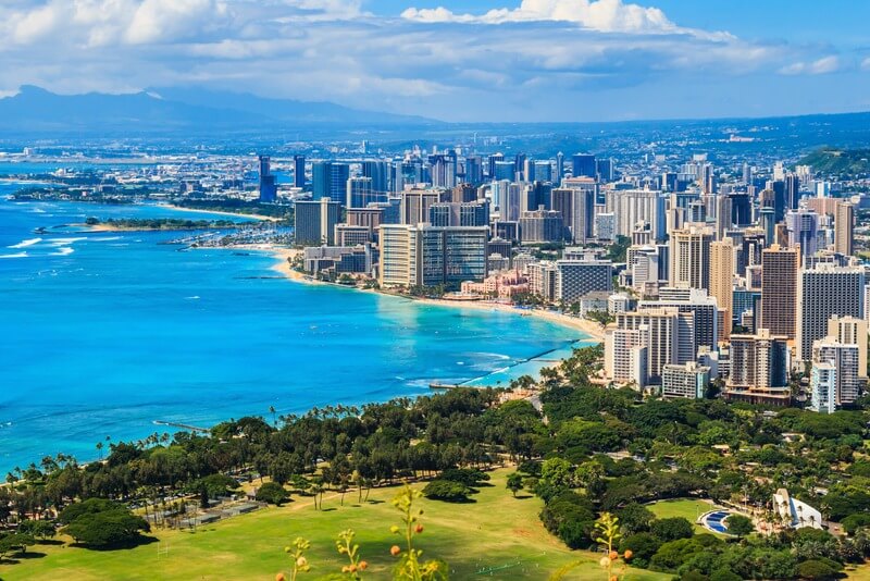 City view of Honolulu, HI