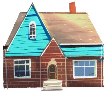 Illustration of a brick house