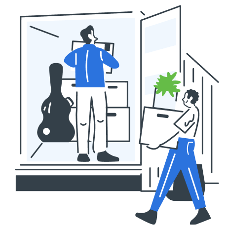 Man loading boxes into a storage container