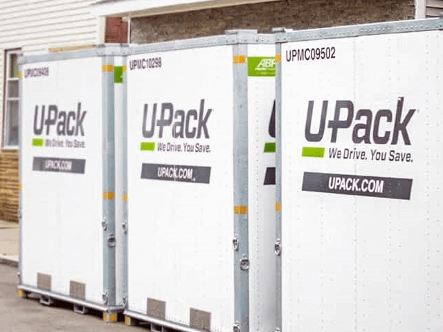 Mover loading a U-Pack container